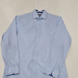 Perry Ellis Blue Dress Shirt Formal Long Sleeve